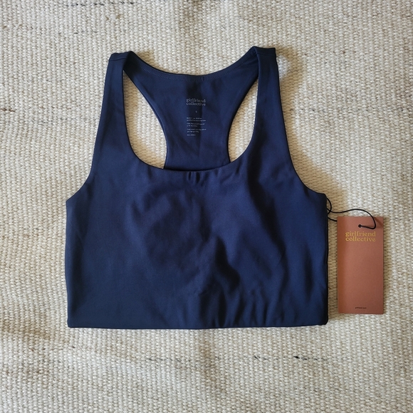 New Girlfriend Collective Paloma Racerback Bra & High-Rise Pocket Bike Short Set - Picture 2 of 16